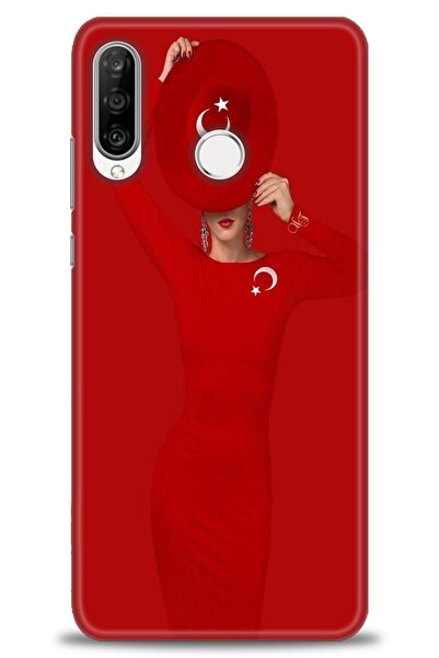 Rulet Aksesuar غطاء متوافق مع هاتف هواوي P30 لايت HD مطبوع - غطاء سيليكون بتص...