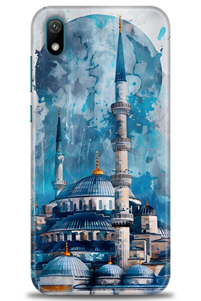 Rulet Aksesuar غطاء متوافق مع هاتف هواوي Y5 2019 HD مطبوع - غطاء سيليكون مصمم...