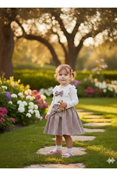 DECO Дівчачий комплект спідниці та блузки з камінцями