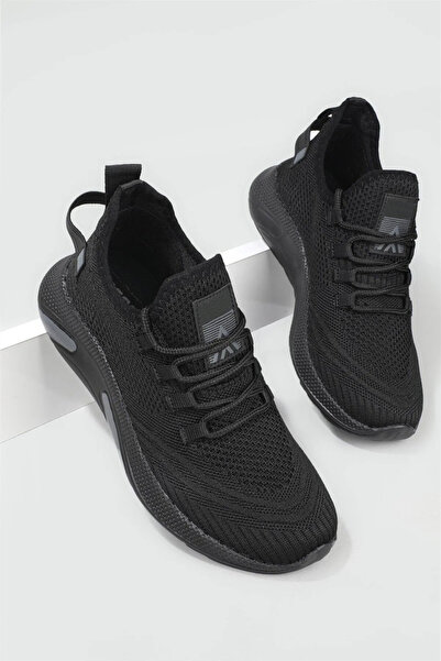 l lugshoes ayakkabı Siyah Unisex Triko Sneaker Rahat Hava Alabilen Kokusuz Sp...