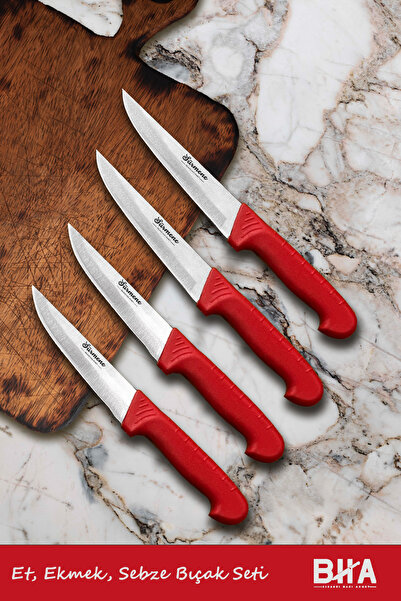 B-H-A BIÇAKÇI HACI AHMET Sürmene Et Ekmek Sebze Meyve 4 Parça Günlük Kullanım...