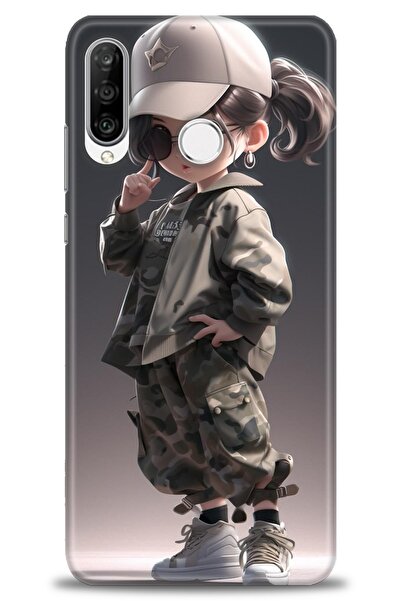 Rulet Aksesuar غطاء متوافق مع هاتف هواوي P30 لايت HD مطبوع - غطاء سيليكون مصم...