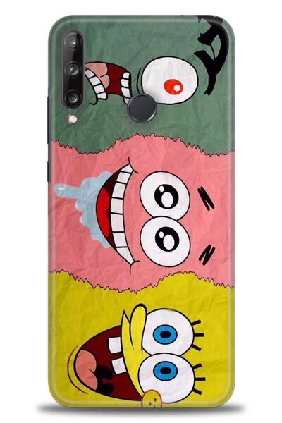 Rulet Aksesuar غطاء متوافق مع هاتف هواوي P40 Lite E HD مطبوع + واقي شاشة سيرا...