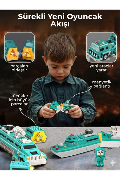 Manyetik Dönüşebilen Robot & Araç Yapı Oyuncak Seti (25 Parça)