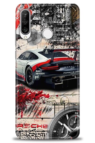 Rulet Aksesuar غطاء متوافق مع هاتف هواوي P30 لايت HD مطبوع - غطاء سيليكون بتص...