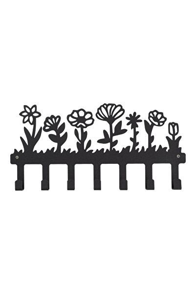 METLORA Çiçek Metal Dekoratif Anahtar Askılığı | Duvara Monte | Lazer Kesim |...