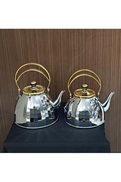 Muhtelif Vicalina Steel Teapot Set Imported Model German Brand Stainless Steel Teapot Stove Top Warmer