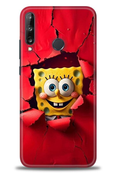 Rulet Aksesuar حافظة متوافقة مع هاتف هواوي P40 لايت E HD مطبوع + واقي شاشة سي...