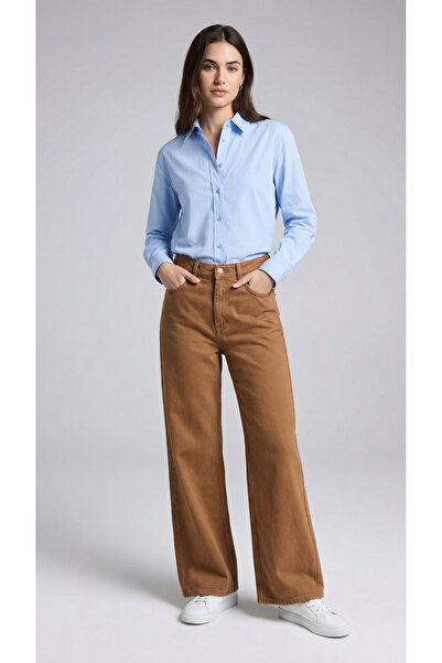 ENZİM JEANS Women's 100% Cotton Wide Leg Baggy Jeans