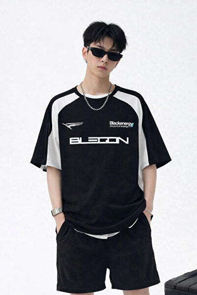 FUWEAR Tricou oversize retro Y2K Vintage Streetwear Harajuku Black Energy cu ...