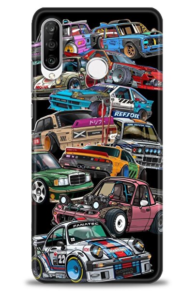 Rulet Aksesuar غطاء متوافق مع هاتف هواوي P30 لايت HD مطبوع - غطاء سيليكون بتص...