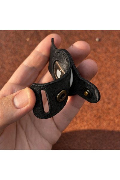Bakani Leather Leather Airtag Dog Collar Attachment, Apple Airtag Case That Can Be Attached to Collar, Handmade Genuine Leather