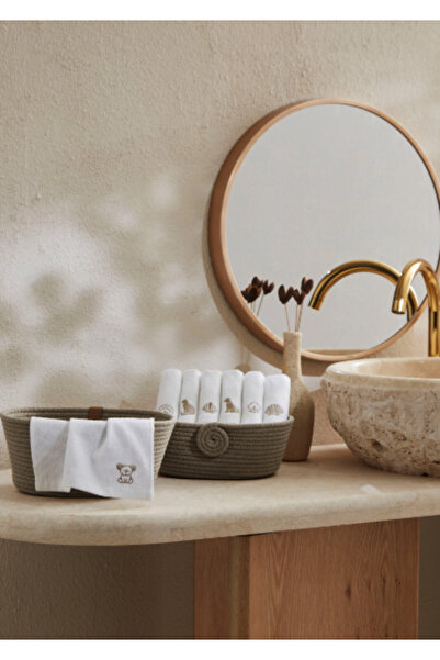 NETAVANTAJ Özdilek Wipure 12'li Nakışlı Yıkanabilir Havlu Peçete 20x20 cm Bej