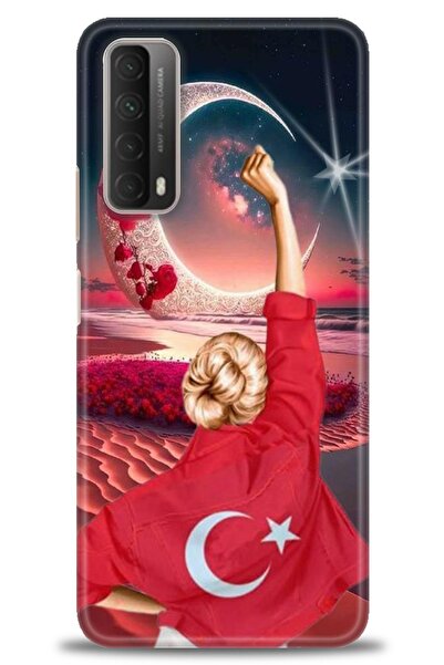 Rulet Aksesuar غطاء متوافق مع هاتف هواوي بي سمارت 2021 HD مطبوع - غطاء سيليكو...