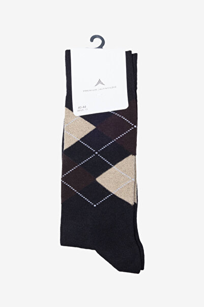 ALTINYILDIZ CLASSICS Men's Black Soft Textured Patterned Single Socks