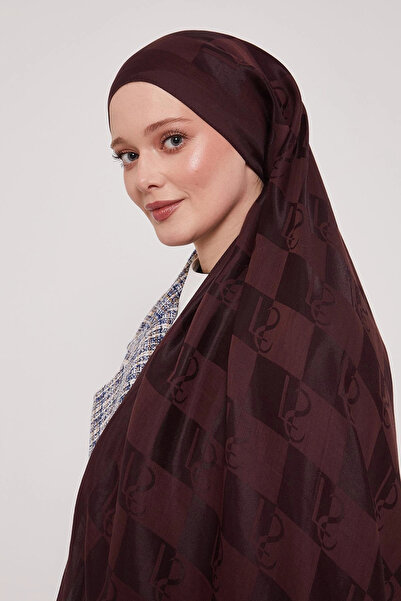 LuvenSara Lyocell Nai̇a Jacquard Shawl - Smokey Burgundy