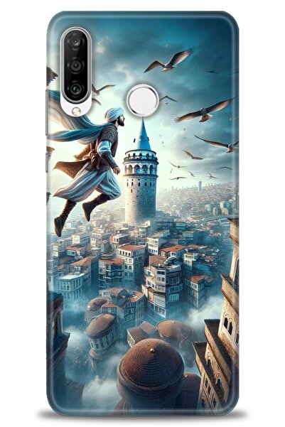 Rulet Aksesuar غطاء متوافق مع هاتف هواوي P30 لايت HD مطبوع - غطاء سيليكون بتص...