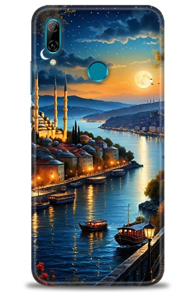 Rulet Aksesuar غطاء متوافق مع هاتف هواوي بي سمارت 2019 HD مطبوع - غطاء سيليكو...