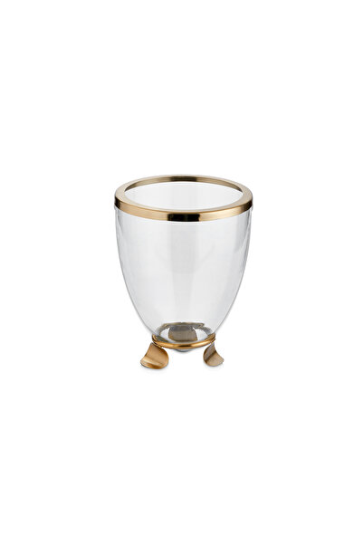 Cornella Line Decorative Glass Vase Gold Small