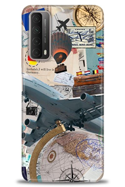 Rulet Aksesuar غطاء متوافق مع هاتف هواوي بي سمارت 2021 HD مطبوع - غطاء سيليكو...