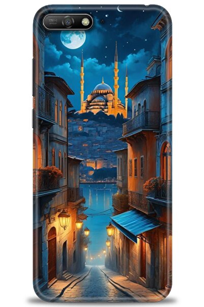 Rulet Aksesuar غطاء متوافق مع هاتف هواوي Y6 2018 HD مطبوع - غطاء سيليكون مصمم...