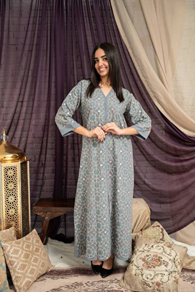 AFandina جلابية حصري بنقشة مميزة | أناقة وفخامة SM -41