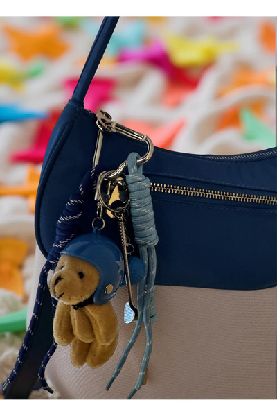 Xui Retro Kasklı Teddy Ayıcık Beyzbol Sopası ve Toplu Çanta Charm&Teddy Ayıcı...