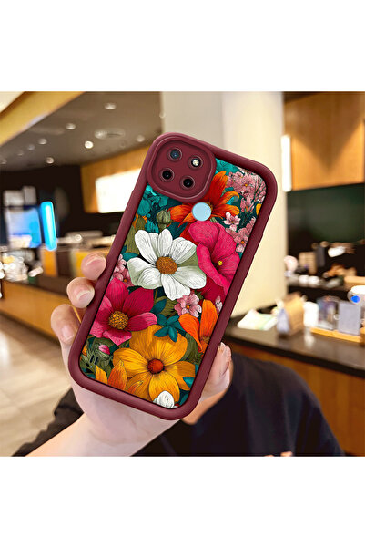 Hontinga حافظة هاتف ملونة من مادة السيليكون المتوافقة مع Realme C25Y/C21Y مضا...