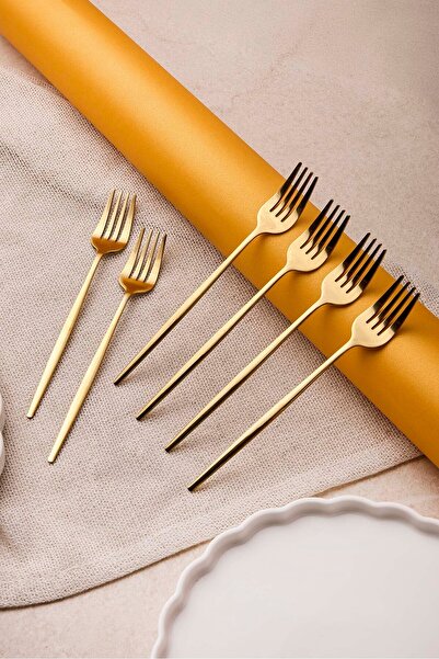 Perotti Common Gold Stainless Steel 6-Piece Dessert Fork Set