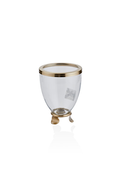 Cornella Line Decorative Glass Vase Gold Large