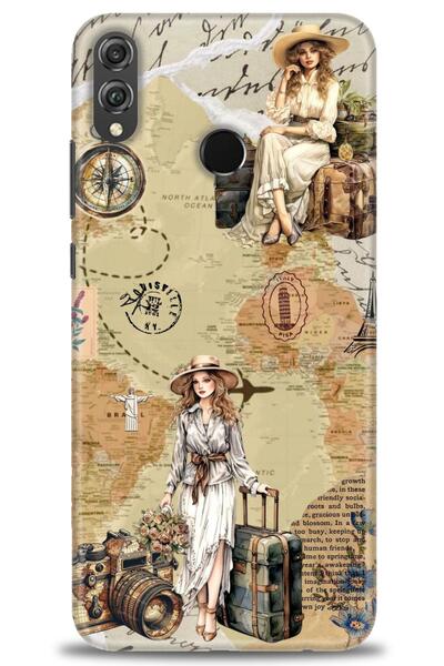 Rulet Aksesuar غطاء متوافق مع هاتف هواوي هونر 8X HD مطبوع - غطاء سيليكون بتصم...