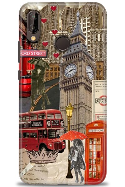 Rulet Aksesuar غطاء متوافق مع هاتف هواوي P20 لايت HD مطبوع - غطاء سيليكون مصم...