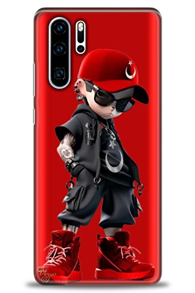 Rulet Aksesuar غطاء متوافق مع هاتف هواوي P30 Pro HD مطبوع - غطاء سيليكون بتصم...