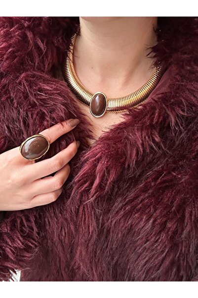 Charmist Kadın Çelik tasarım mng Choker kolye