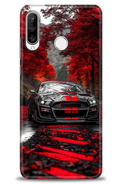 Rulet Aksesuar غطاء متوافق مع هاتف هواوي P30 لايت HD مطبوع - غطاء سيليكون بتص...