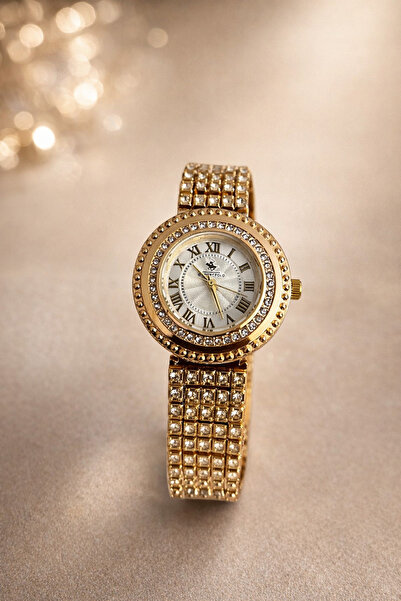 G Sport POLO ساعة يد أنيقة مع تفاصيل الأرقام الرومانية المرصعة بالأحجار