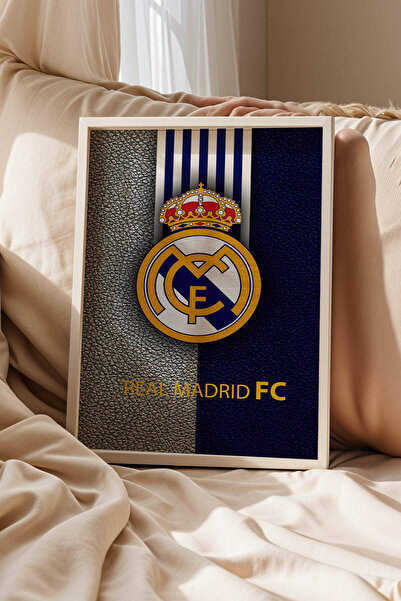 e2nova Real Madrid Logolu Premium Tasarım Çerçeveli Tablo - Efsanevi Kralları...
