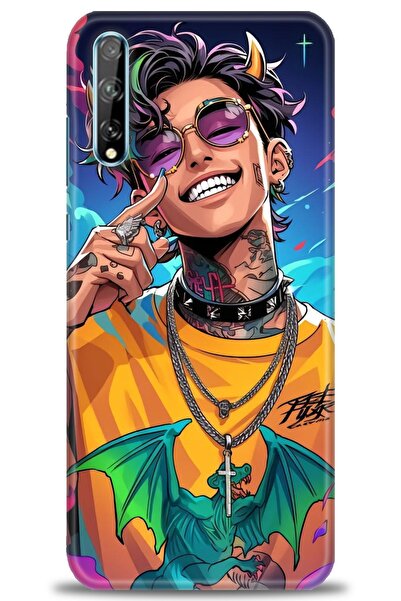 Rulet Aksesuar غطاء متوافق مع هاتف هواوي P Smart S HD مطبوع - غطاء سيليكون مص...