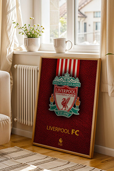 e2nova Liverpool FC Logolu Premium Tasarım Çerçeveli Tablo - Anfield Efsanesi...
