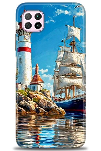 Rulet Aksesuar غطاء متوافق مع هاتف هواوي P40 لايت HD مطبوع - غطاء سيليكون بتص...