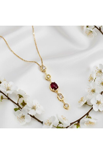 orbitum Zirkon Taşlı Çelik Beş Taşlı Kolye