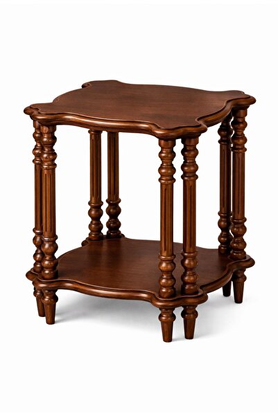 Albero Home 48×48 cm Kayın Ayaklı Ahşap Yan Sehpa – 57 cm Yükseklik | Kayın K...