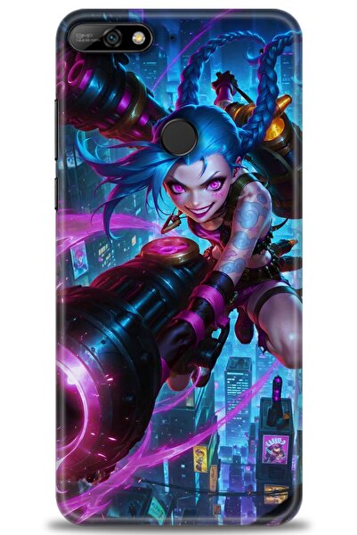 Rulet Aksesuar غطاء متوافق مع هاتف هواوي Y7 2018 HD مطبوع - غطاء سيليكون مصمم...