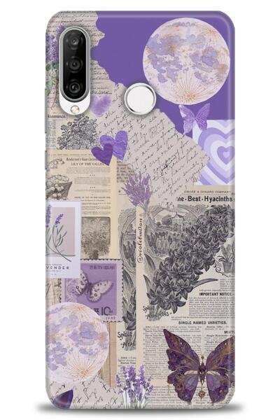 Rulet Aksesuar غطاء متوافق مع هاتف هواوي P30 لايت HD مطبوع + واقي شاشة سيرامي...