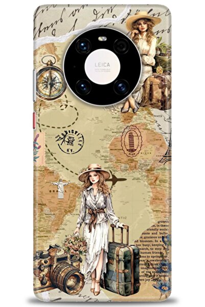 Rulet Aksesuar غطاء متوافق مع هاتف هواوي ميت 40 برو HD مطبوع - غطاء سيليكون م...