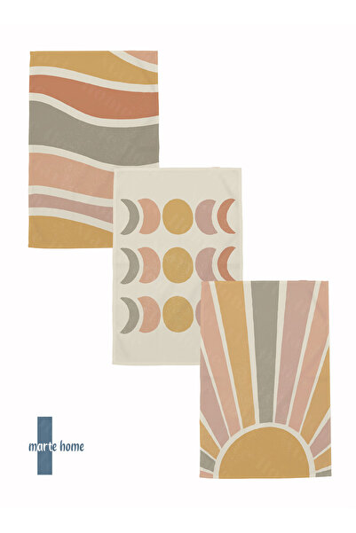 Marte Home SERENİTY - RENKLİ BASKILI 3'LÜ SET 40x60 MUTFAK HAVLUSU, KURULAMA ...