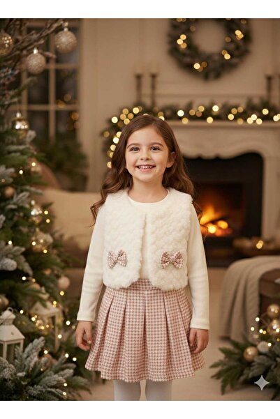 DECO Дівчачий комплект з плюшевою курткою, шортами та спідницею, 3 частини