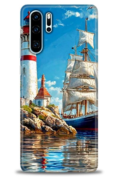 Rulet Aksesuar غطاء متوافق مع هاتف هواوي P30 Pro HD مطبوع - غطاء سيليكون بتصم...