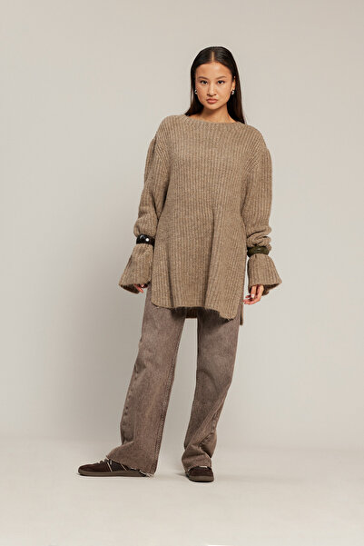 Nisan Pulover tricotat supradimensionat cu decupaje