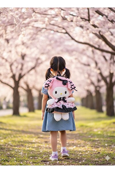 OEM Kuromi Peluş Tavşan Oyuncak – Pembe & Siyah Etekli Sevimli Peluş Bebek (V...